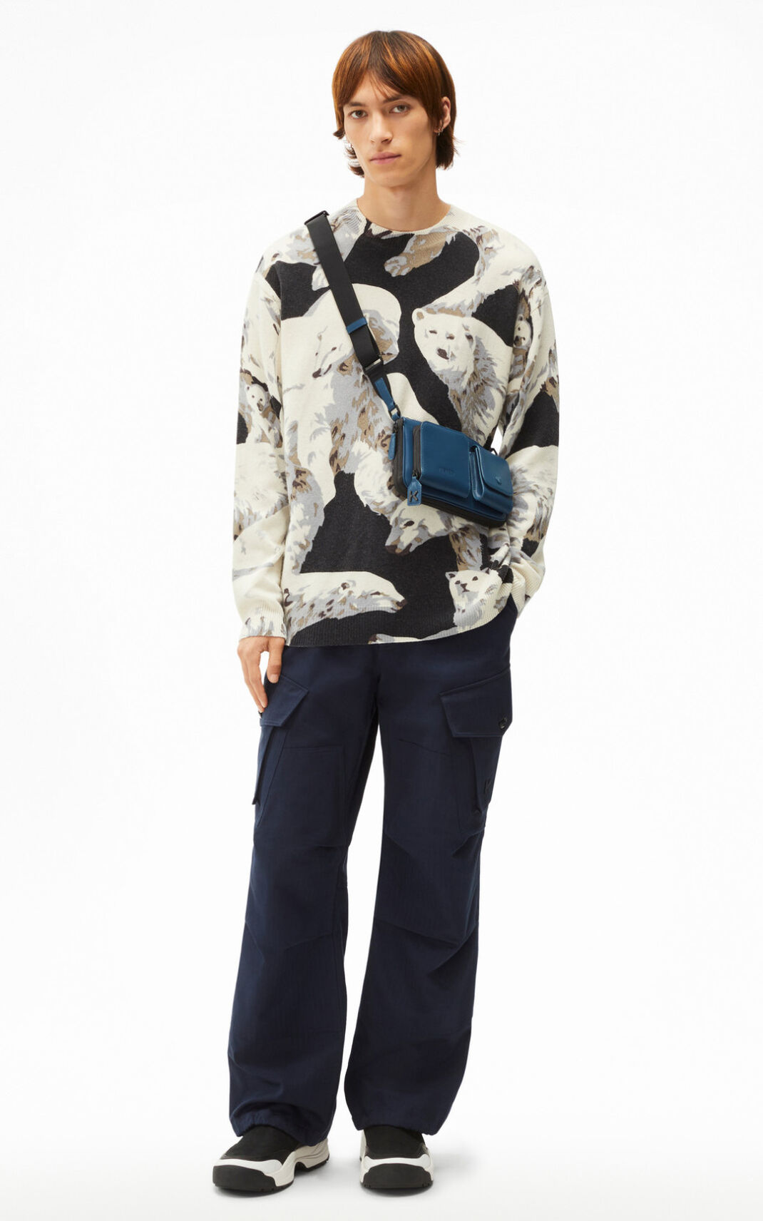 Kenzo The Χειμώνας Capsule Polar Bear πουλόβερ ανδρικα μαυρα | GR459726